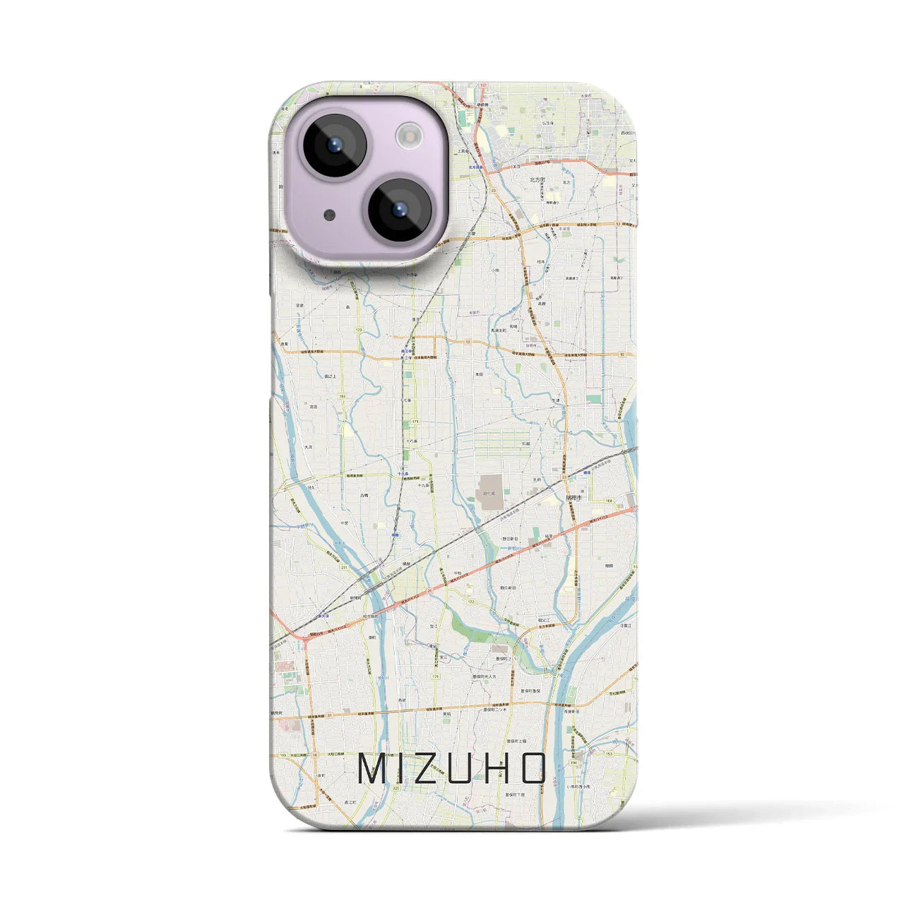 【瑞穂(岐阜県)】地図柄iPhoneケース(バックカバータイプ)