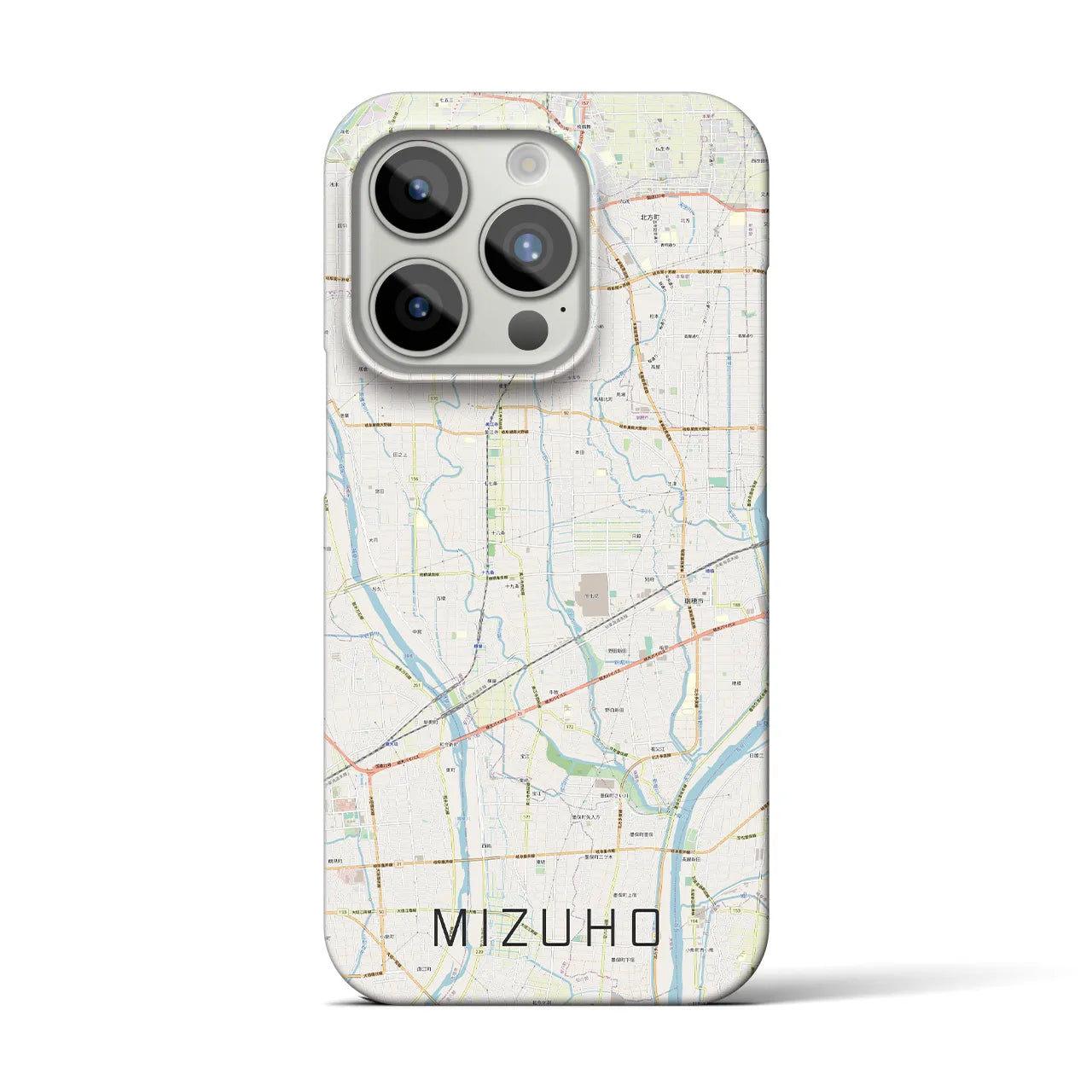 【瑞穂(岐阜県)】地図柄iPhoneケース(バックカバータイプ)