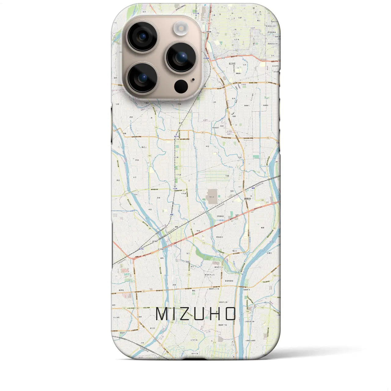 【瑞穂(岐阜県)】地図柄iPhoneケース(バックカバータイプ)