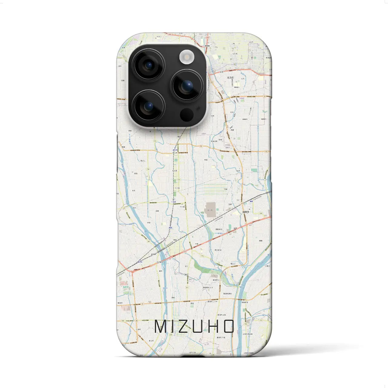 【瑞穂(岐阜県)】地図柄iPhoneケース(バックカバータイプ)