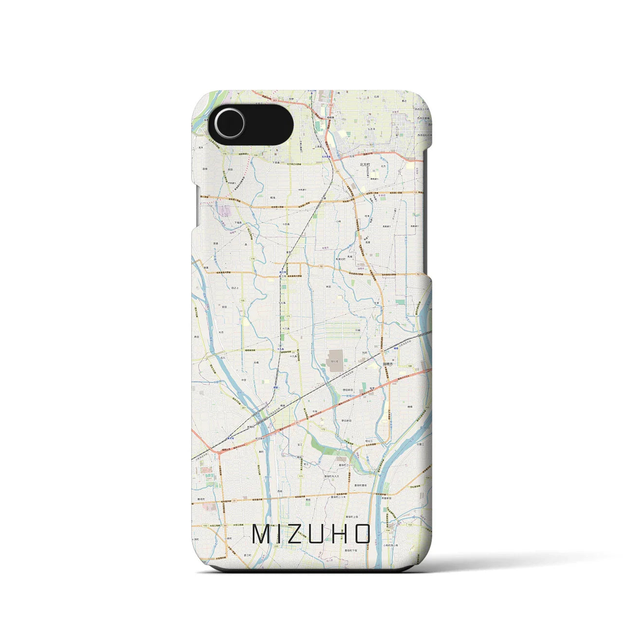 【瑞穂(岐阜県)】地図柄iPhoneケース(バックカバータイプ)