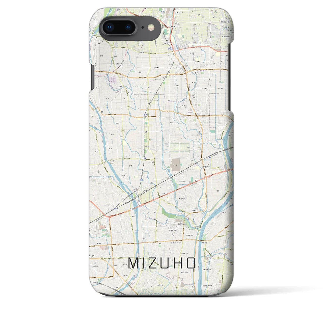 【瑞穂(岐阜県)】地図柄iPhoneケース(バックカバータイプ)