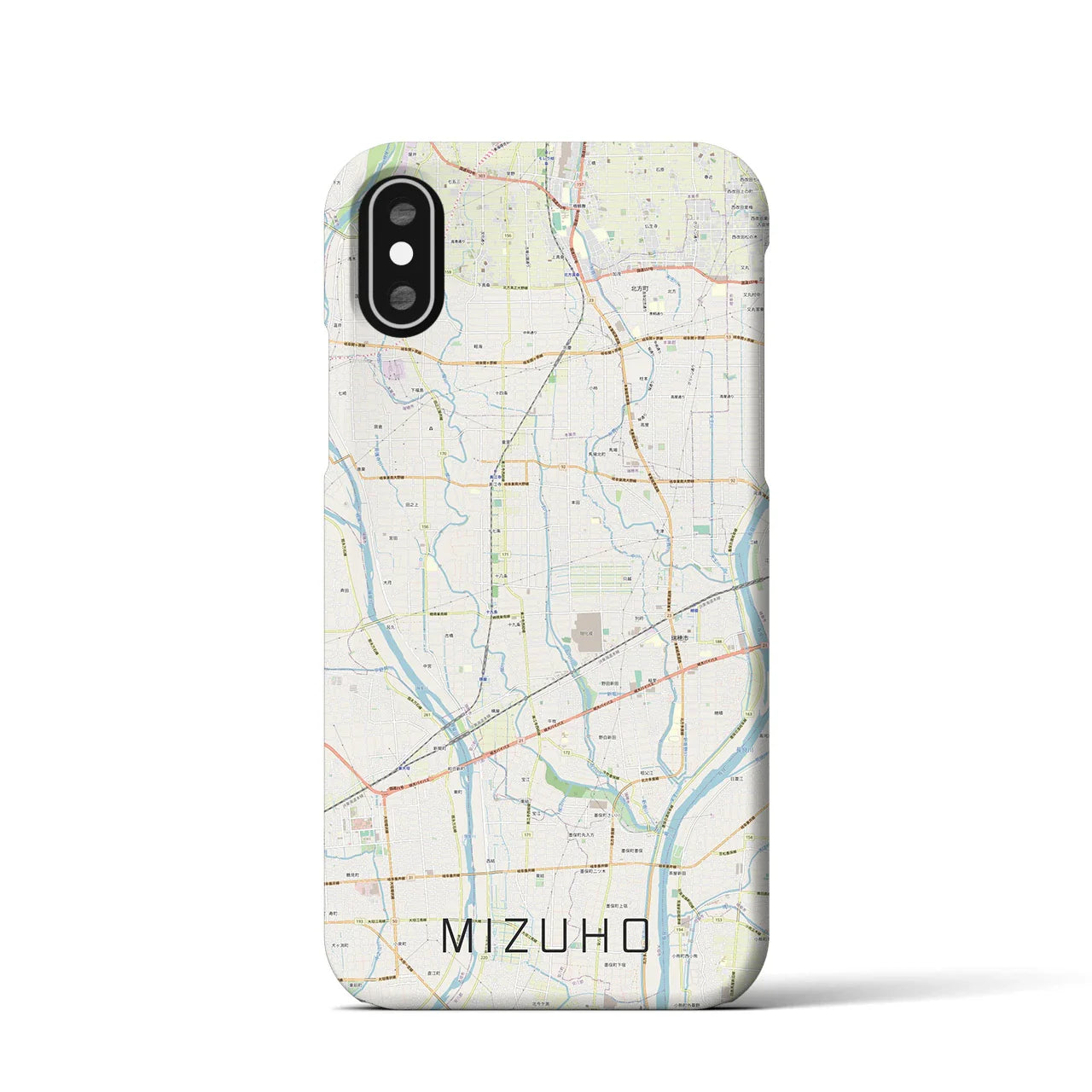 【瑞穂(岐阜県)】地図柄iPhoneケース(バックカバータイプ)