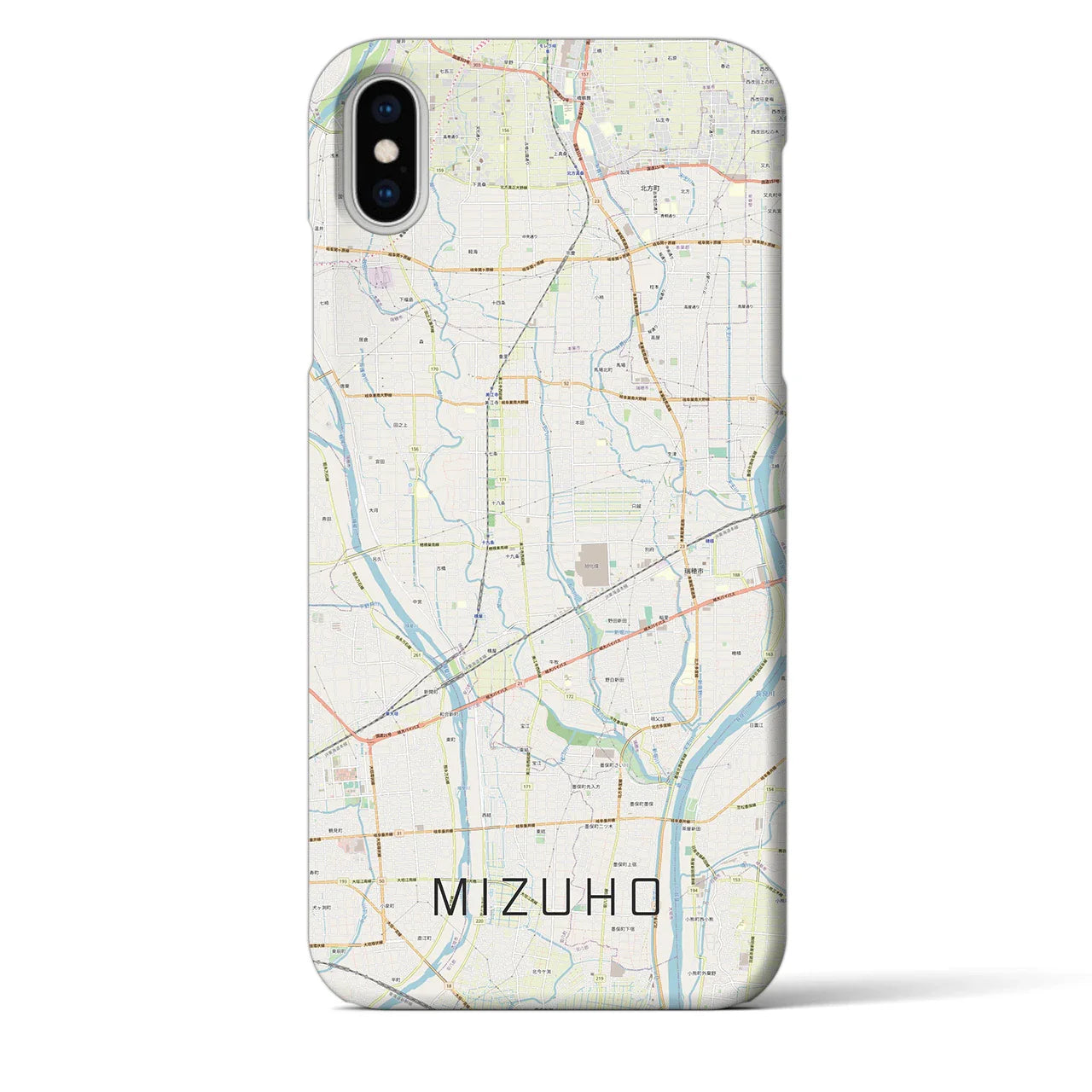 【瑞穂(岐阜県)】地図柄iPhoneケース(バックカバータイプ)