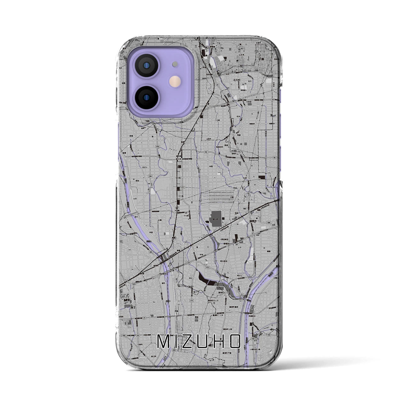 【瑞穂(岐阜県)】地図柄iPhoneケース(クリアタイプ)