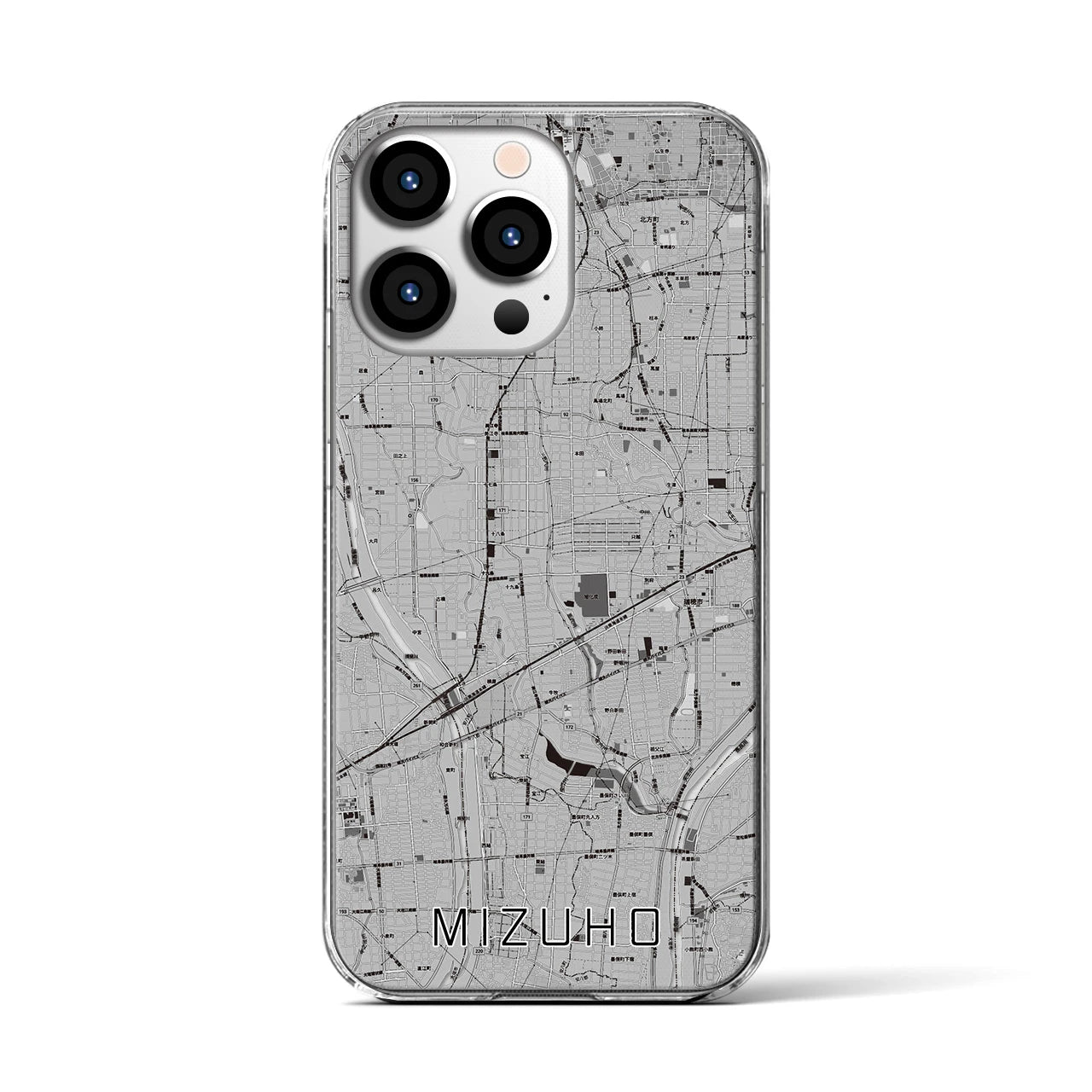 【瑞穂(岐阜県)】地図柄iPhoneケース(クリアタイプ)