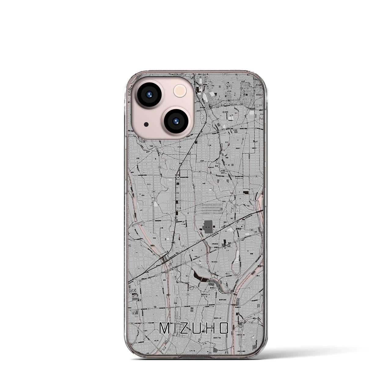 【瑞穂(岐阜県)】地図柄iPhoneケース(クリアタイプ)