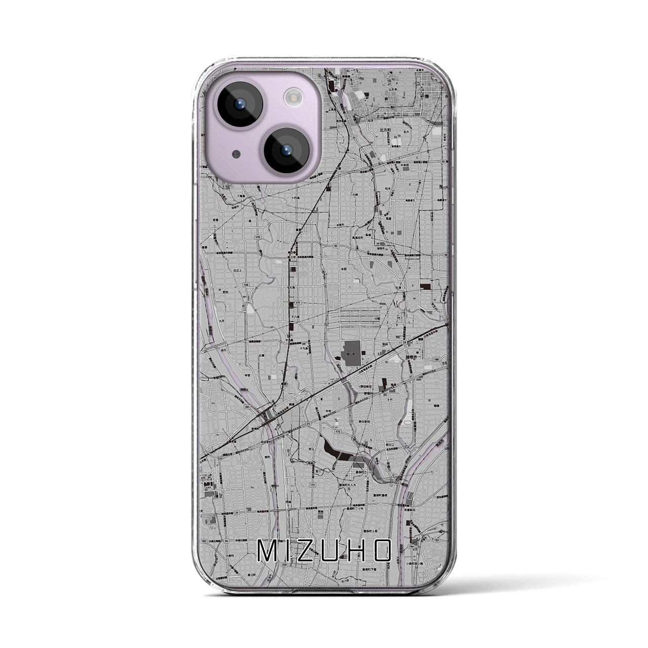 【瑞穂(岐阜県)】地図柄iPhoneケース(クリアタイプ)