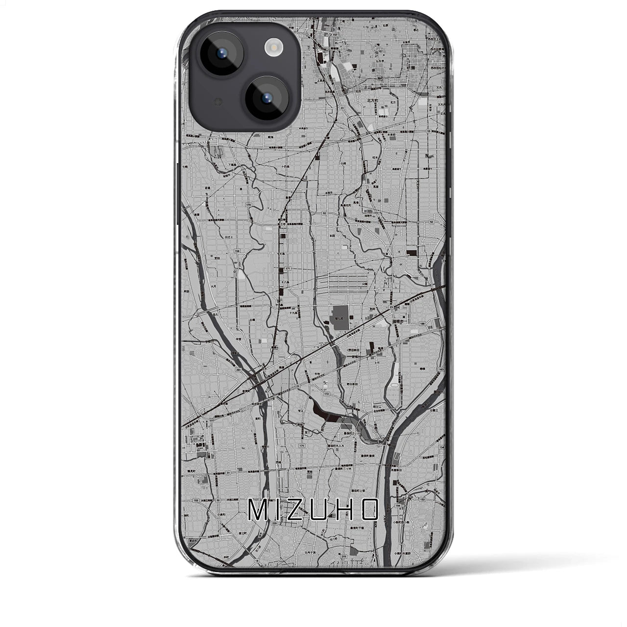 【瑞穂(岐阜県)】地図柄iPhoneケース(クリアタイプ)