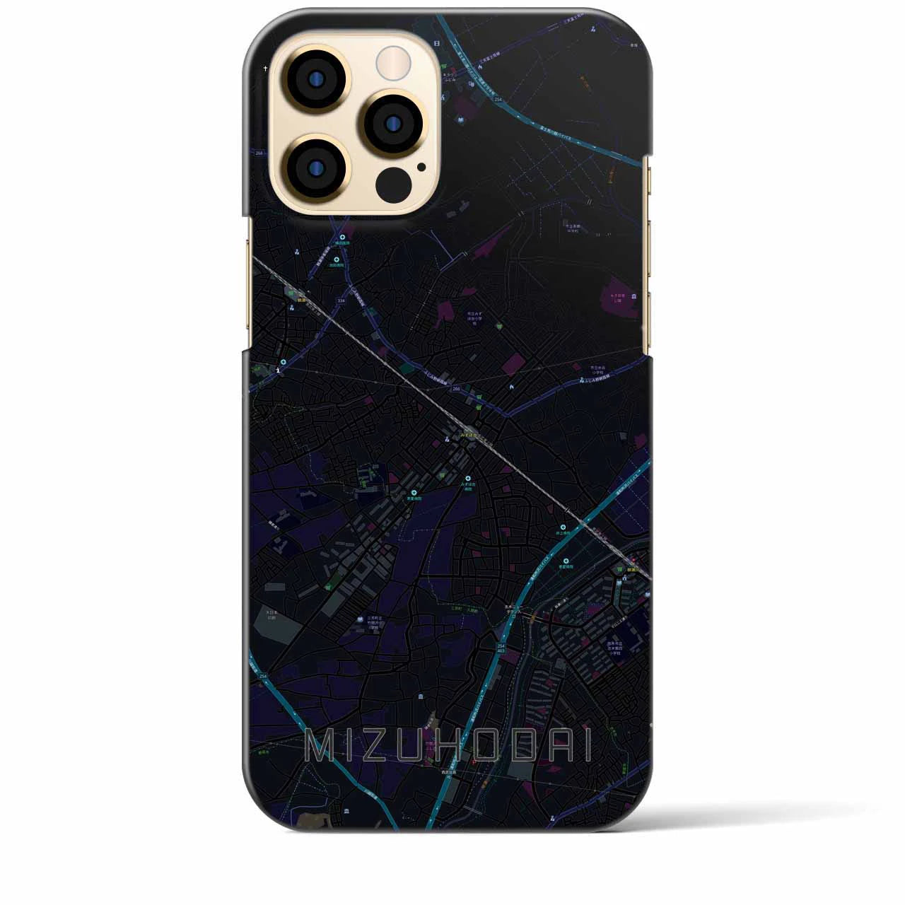 【みずほ台(埼玉県)】地図柄iPhoneケース(バックカバータイプ)
