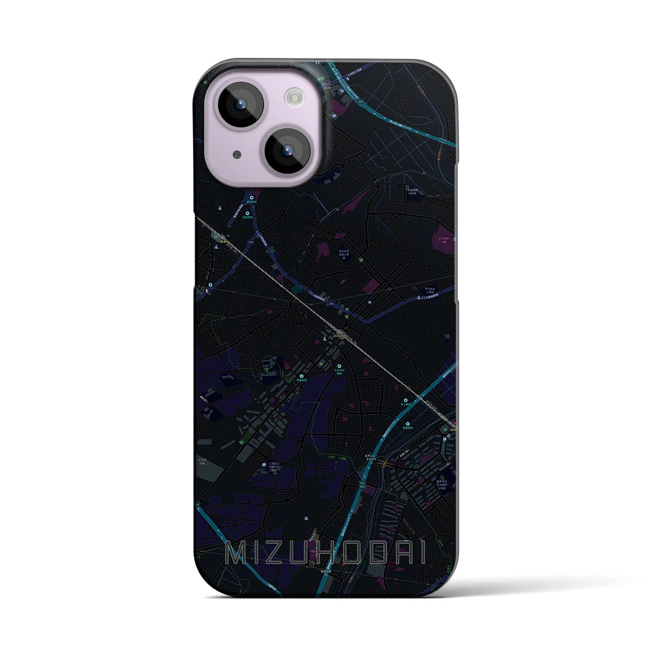 【みずほ台(埼玉県)】地図柄iPhoneケース(バックカバータイプ)