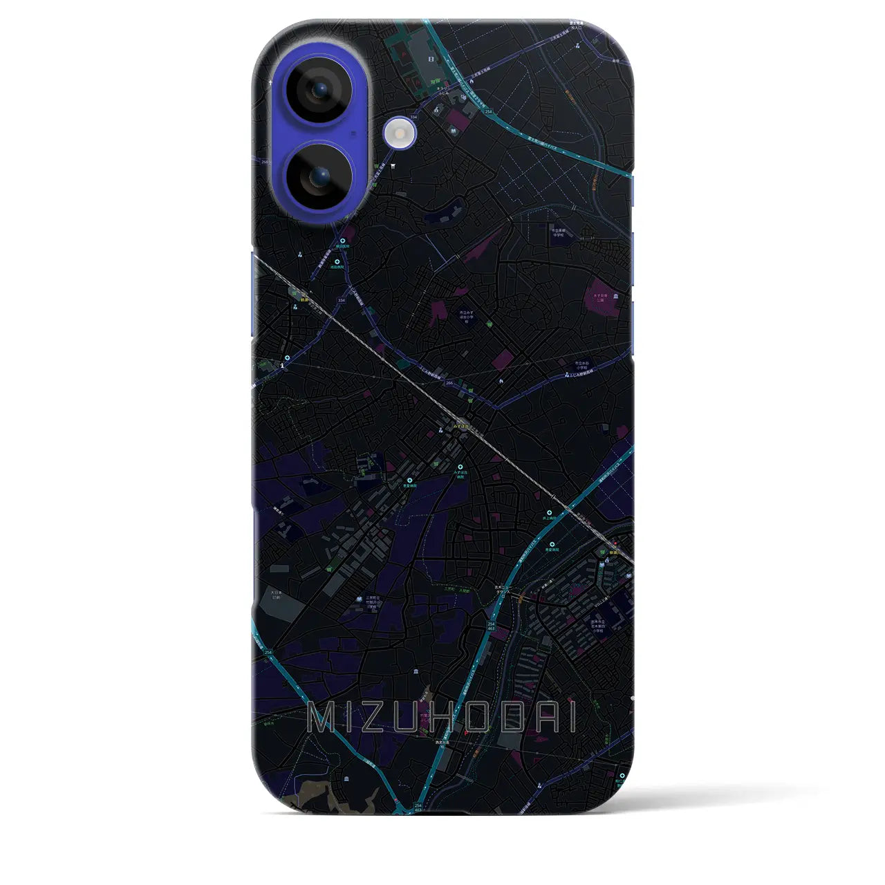 【みずほ台(埼玉県)】地図柄iPhoneケース(バックカバータイプ)