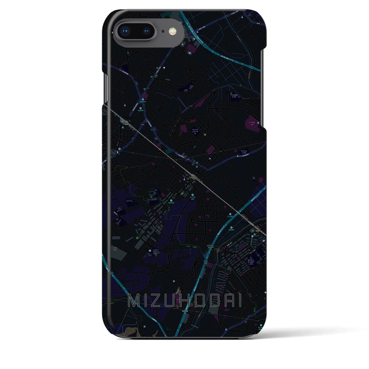 【みずほ台(埼玉県)】地図柄iPhoneケース(バックカバータイプ)