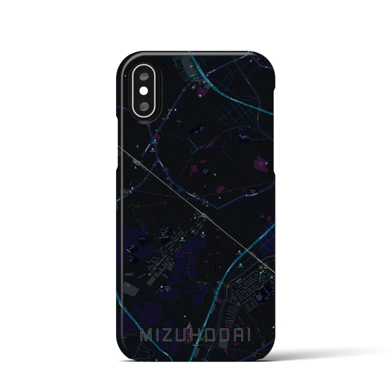 【みずほ台(埼玉県)】地図柄iPhoneケース(バックカバータイプ)