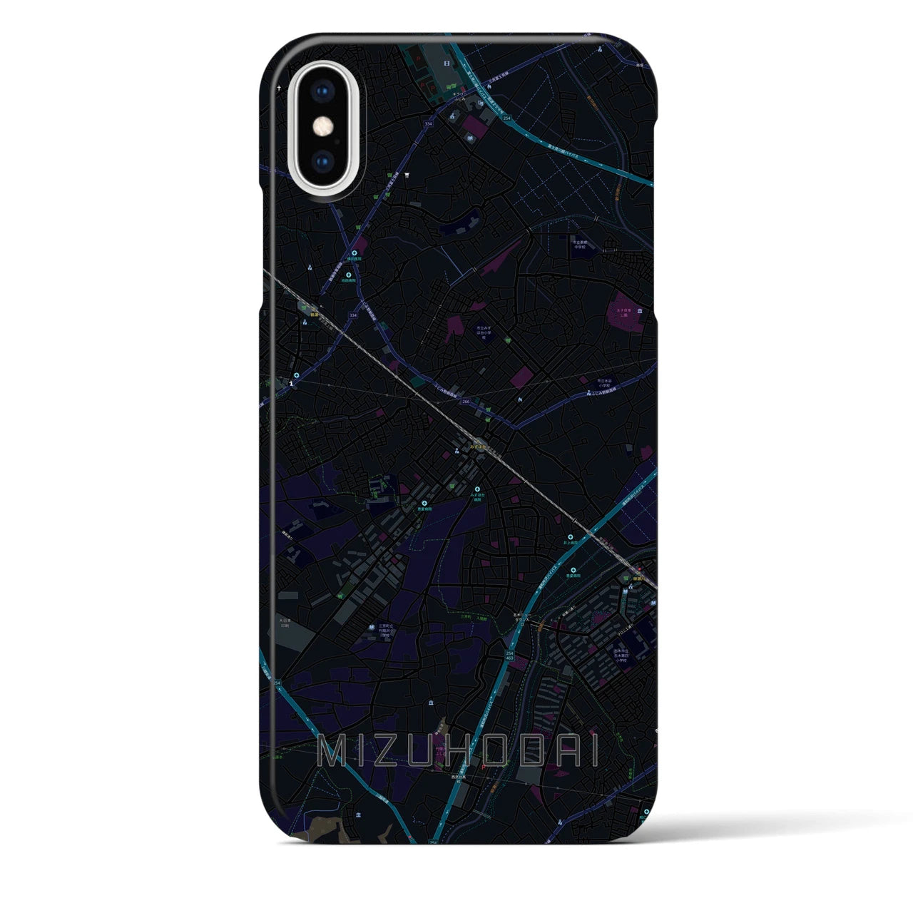 【みずほ台(埼玉県)】地図柄iPhoneケース(バックカバータイプ)