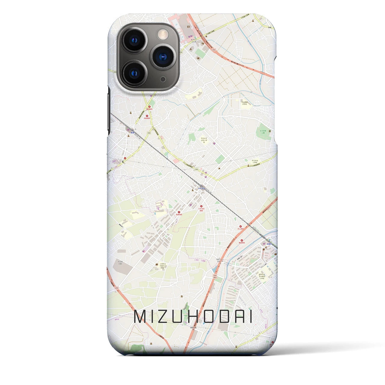 【みずほ台(埼玉県)】地図柄iPhoneケース(バックカバータイプ)
