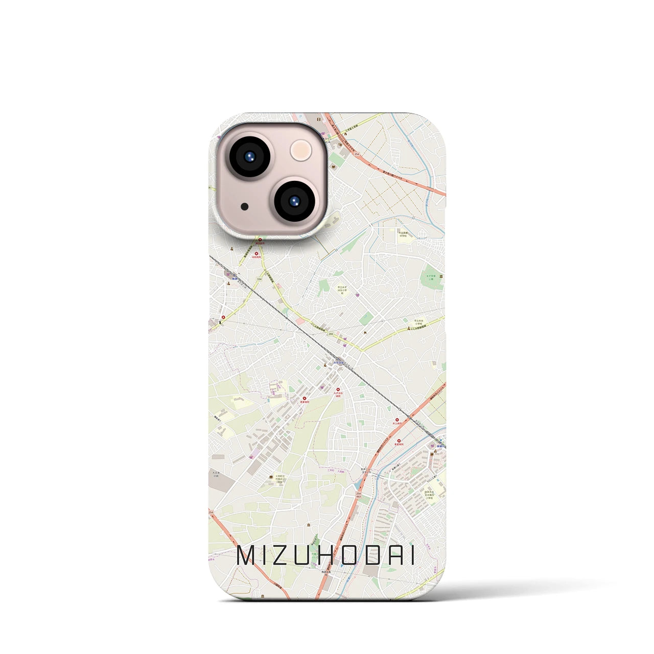 【みずほ台(埼玉県)】地図柄iPhoneケース(バックカバータイプ)