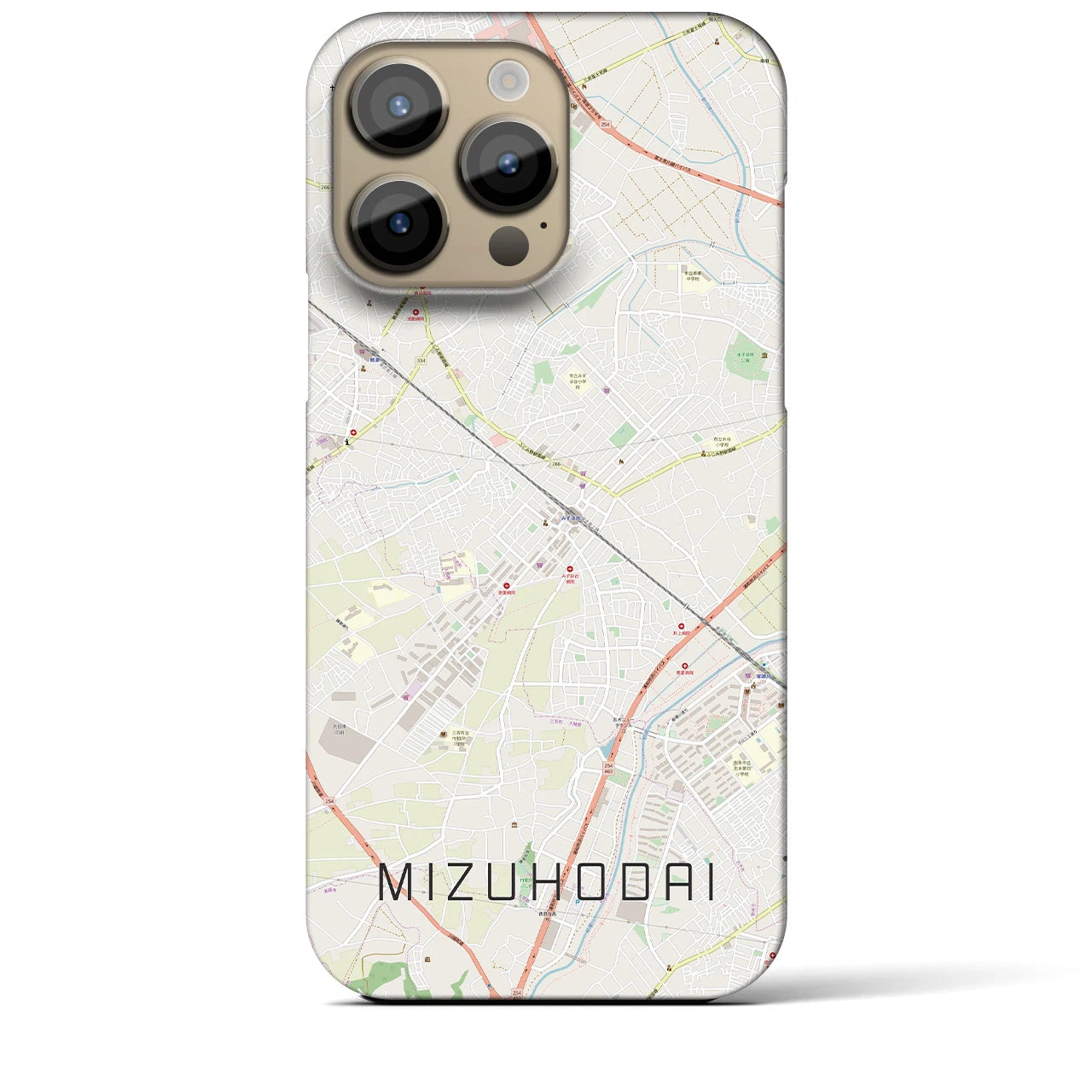 【みずほ台(埼玉県)】地図柄iPhoneケース(バックカバータイプ)