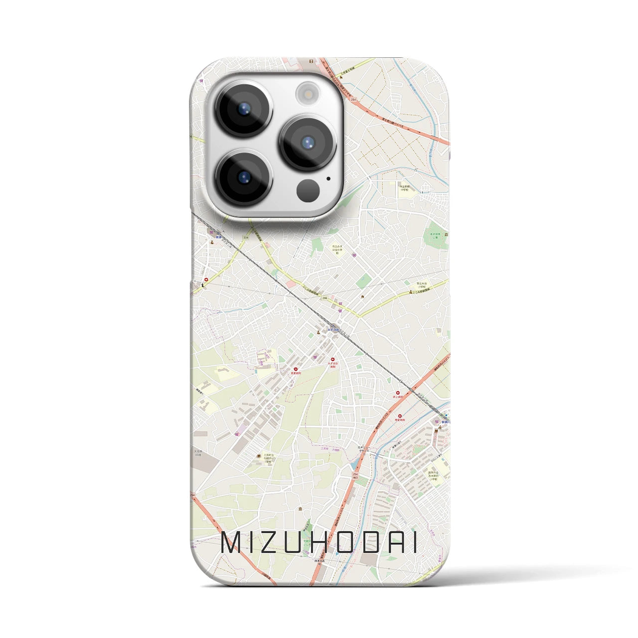 【みずほ台(埼玉県)】地図柄iPhoneケース(バックカバータイプ)