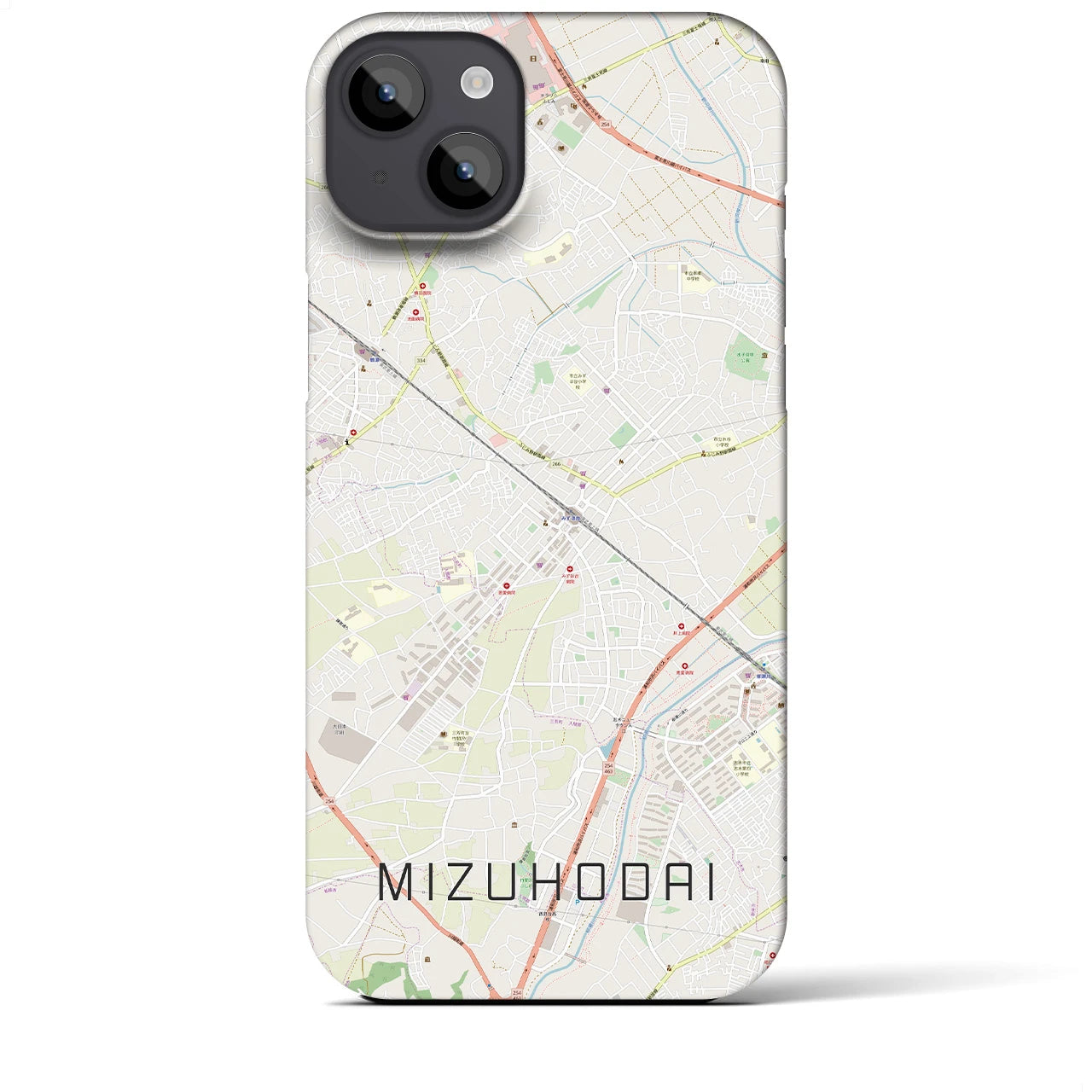 【みずほ台(埼玉県)】地図柄iPhoneケース(バックカバータイプ)
