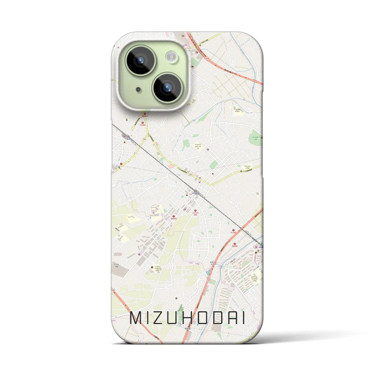 【みずほ台(埼玉県)】地図柄iPhoneケース(バックカバータイプ)