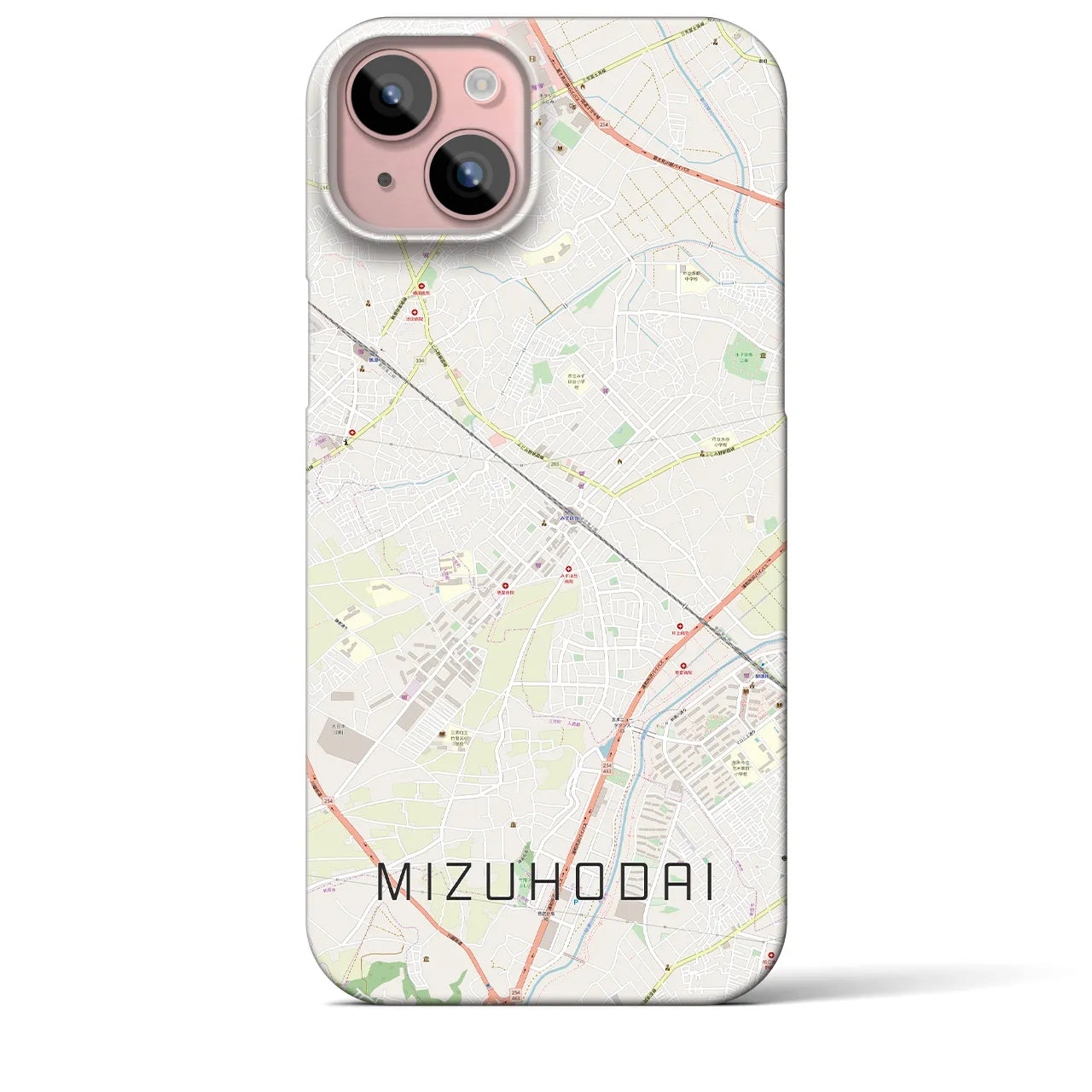 【みずほ台(埼玉県)】地図柄iPhoneケース(バックカバータイプ)