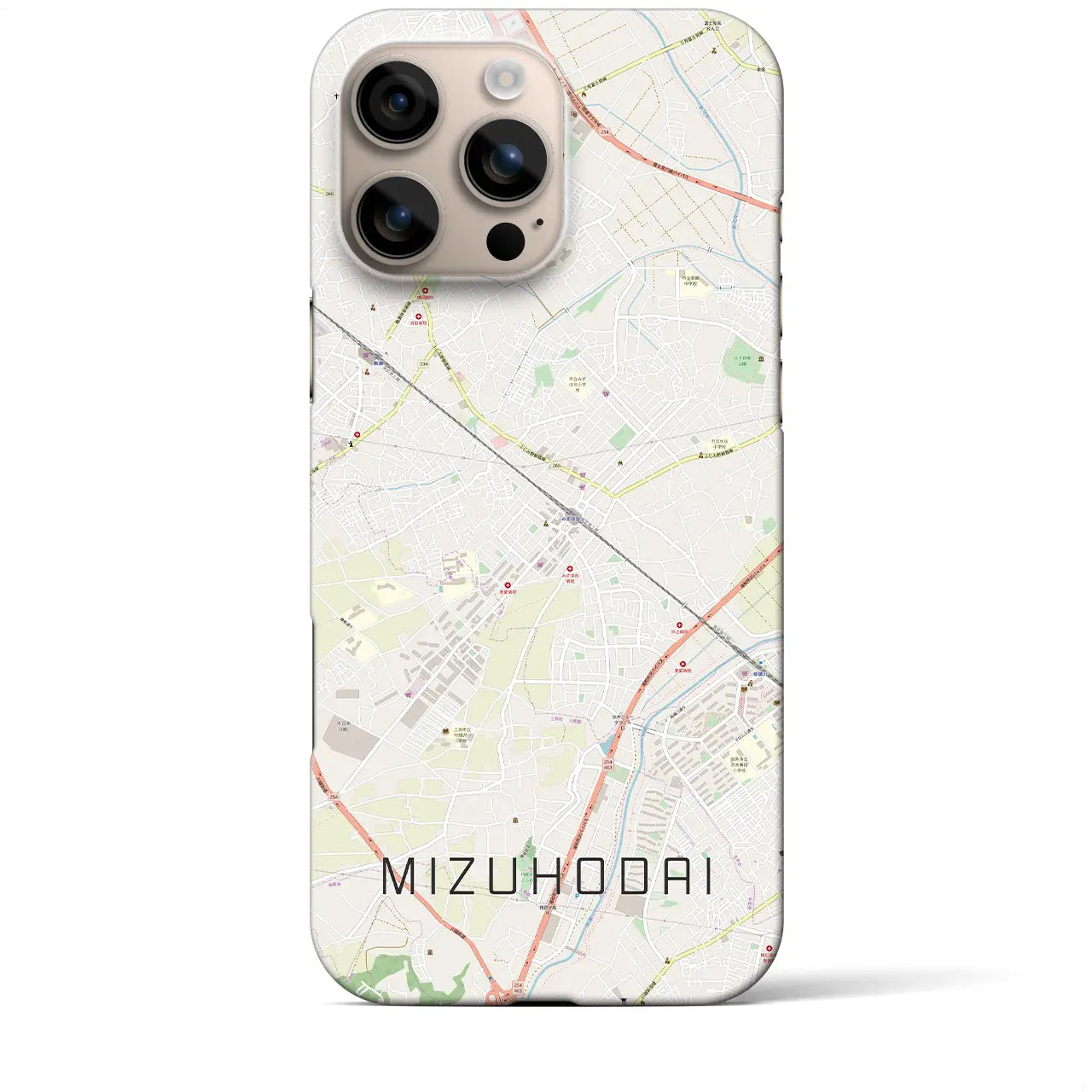 【みずほ台(埼玉県)】地図柄iPhoneケース(バックカバータイプ)