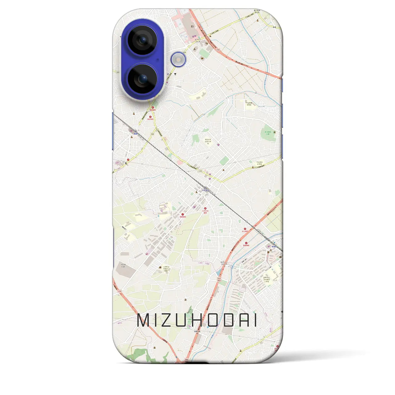 【みずほ台(埼玉県)】地図柄iPhoneケース(バックカバータイプ)ナチュラル・iPhone 16 Pro Max 用