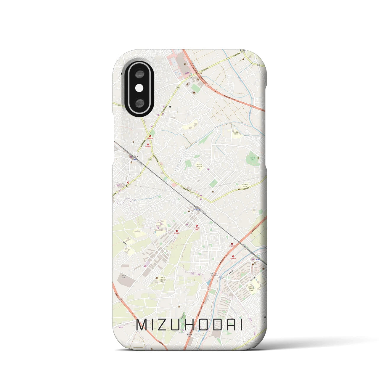 【みずほ台(埼玉県)】地図柄iPhoneケース(バックカバータイプ)