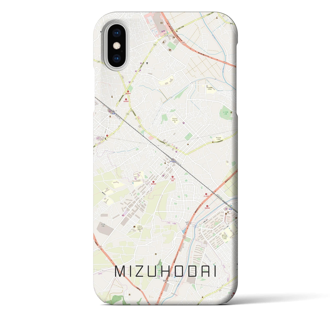 【みずほ台(埼玉県)】地図柄iPhoneケース(バックカバータイプ)
