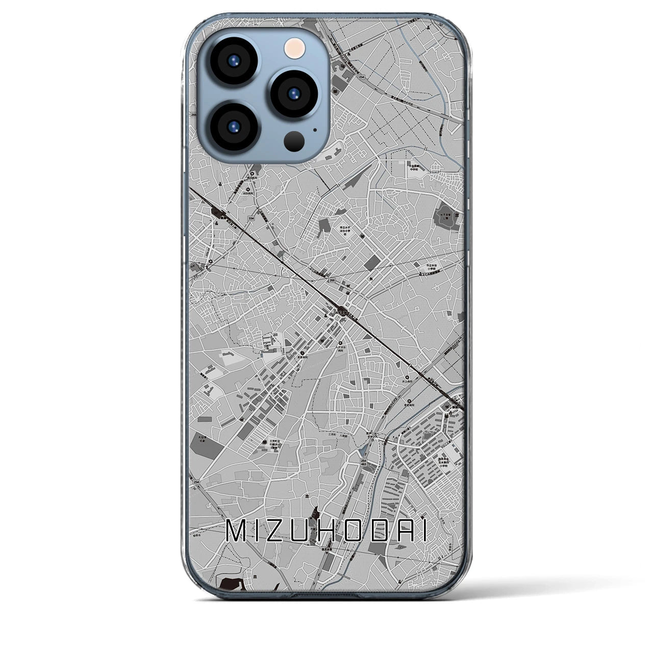 【みずほ台(埼玉県)】地図柄iPhoneケース(クリアタイプ)