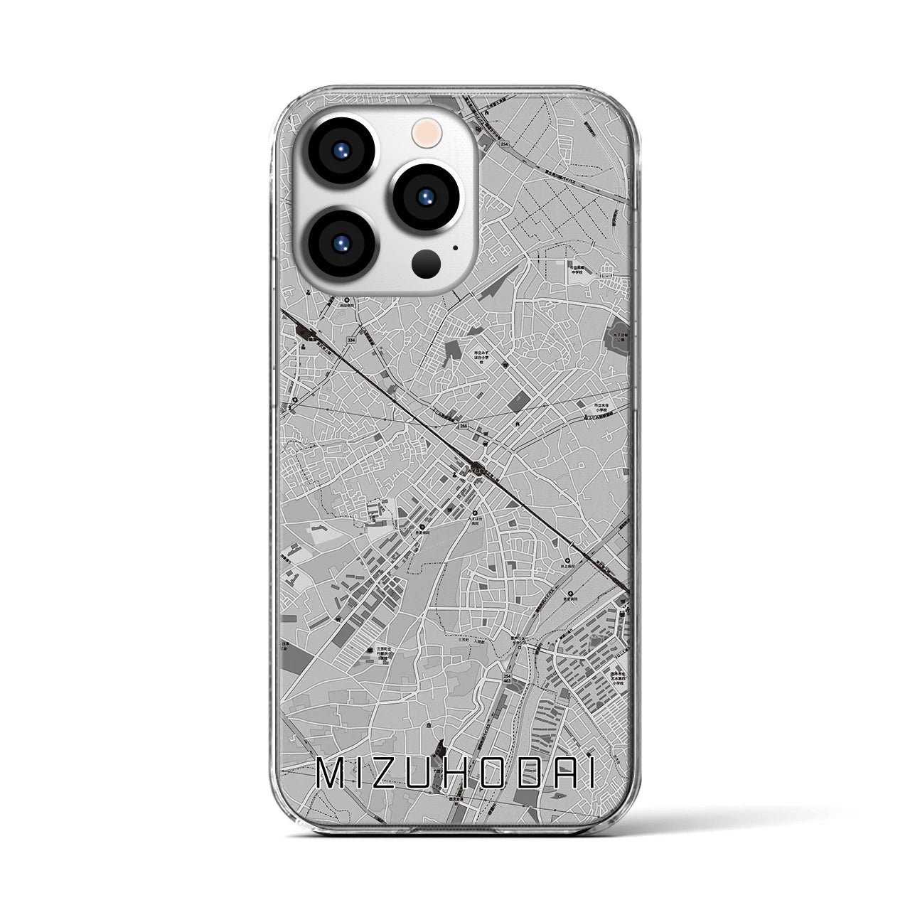 【みずほ台(埼玉県)】地図柄iPhoneケース(クリアタイプ)