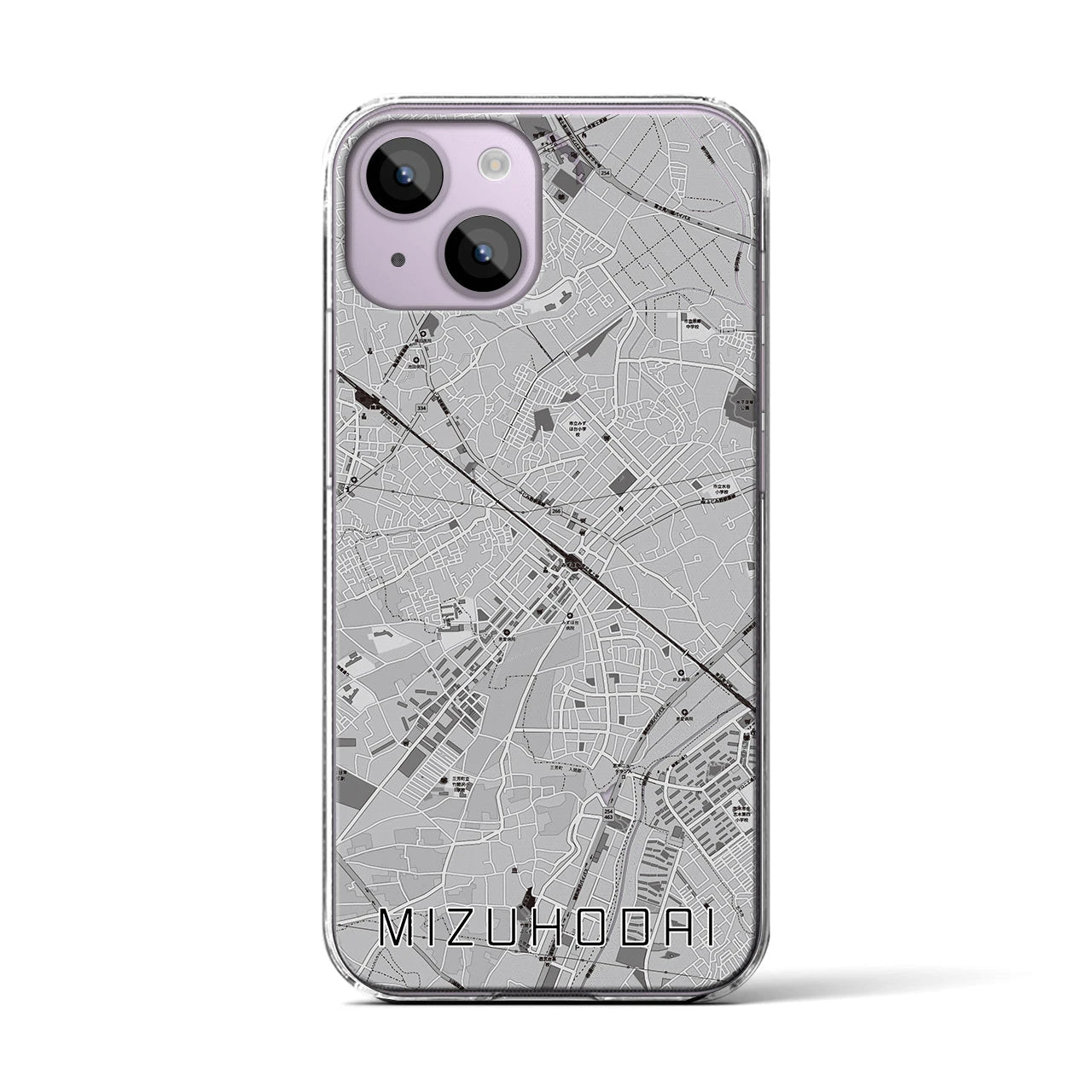 【みずほ台(埼玉県)】地図柄iPhoneケース(クリアタイプ)