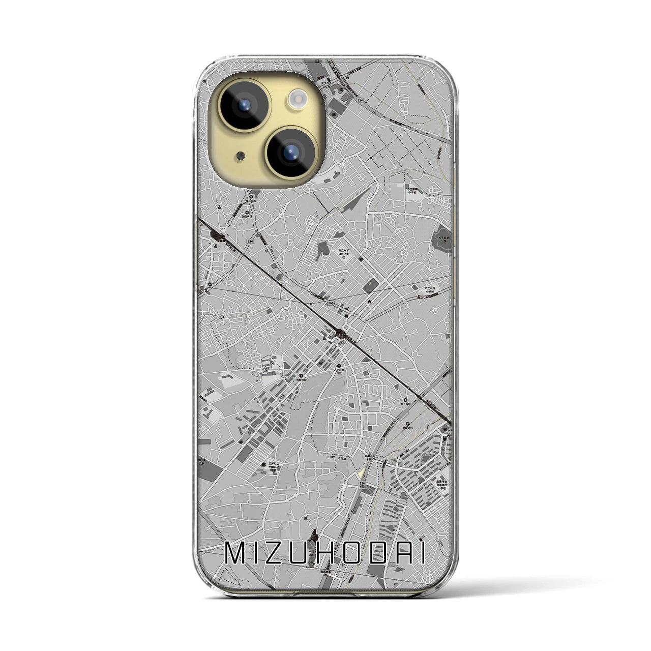 【みずほ台(埼玉県)】地図柄iPhoneケース(クリアタイプ)