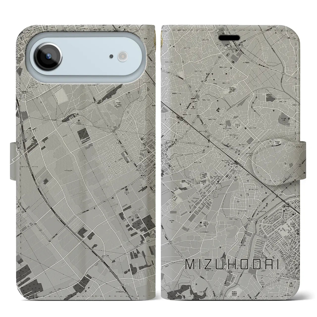 【みずほ台(埼玉県)】地図柄iPhoneケース(手帳タイプ)