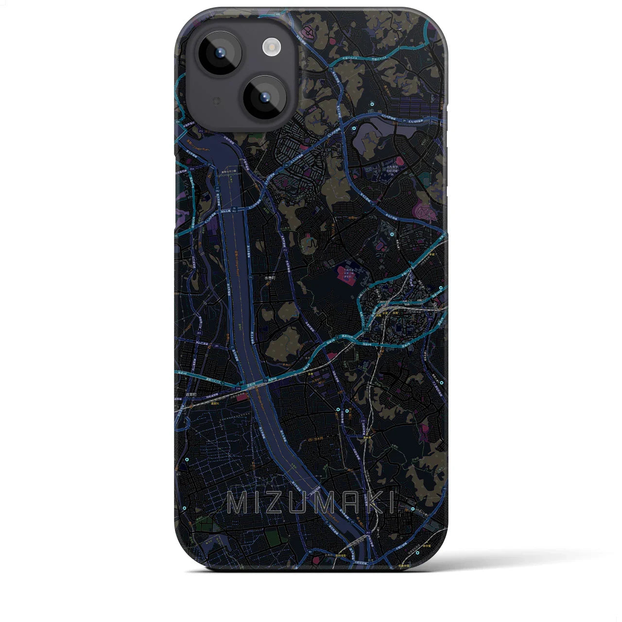 【水巻(福岡県)】地図柄iPhoneケース(バックカバータイプ)