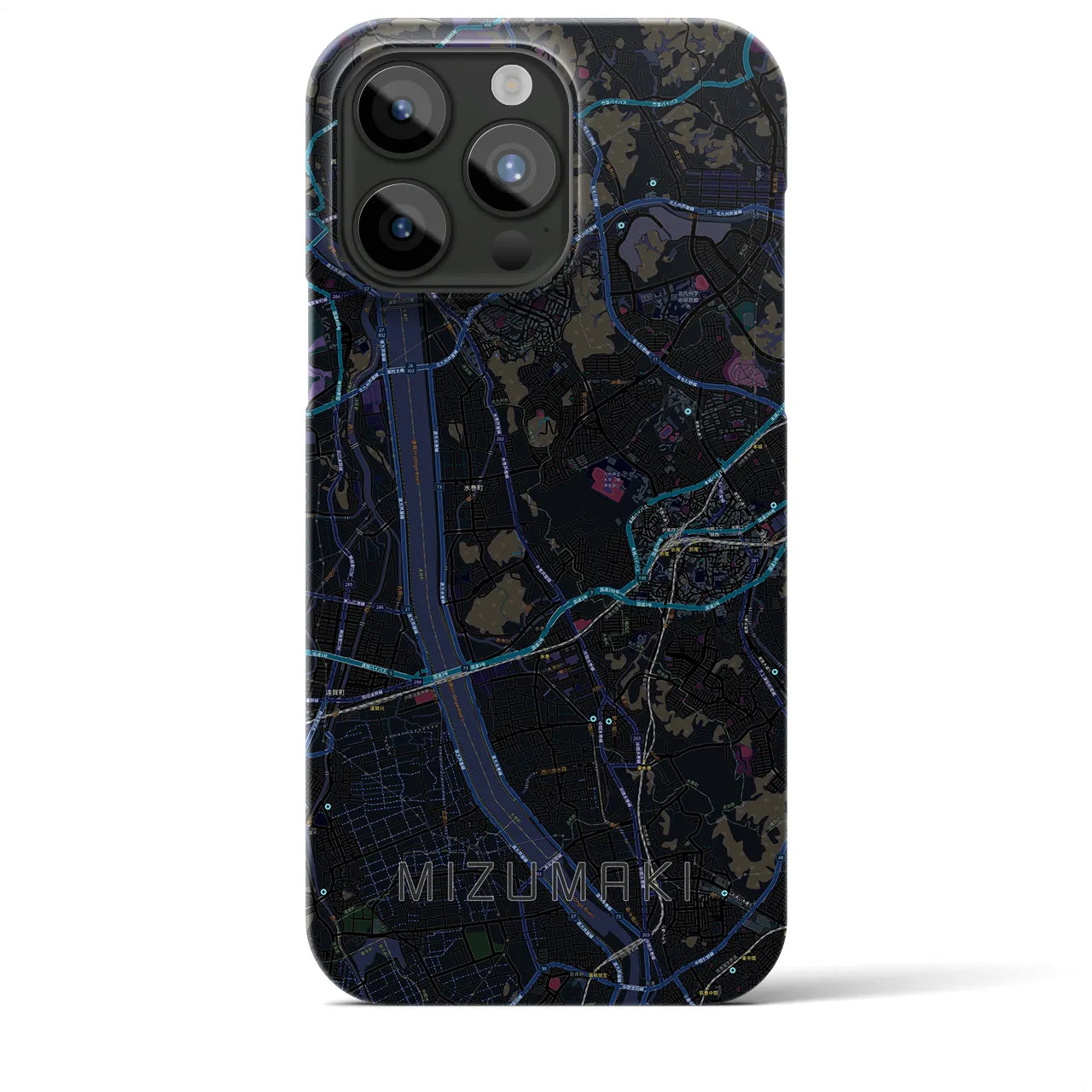 【水巻(福岡県)】地図柄iPhoneケース(バックカバータイプ)