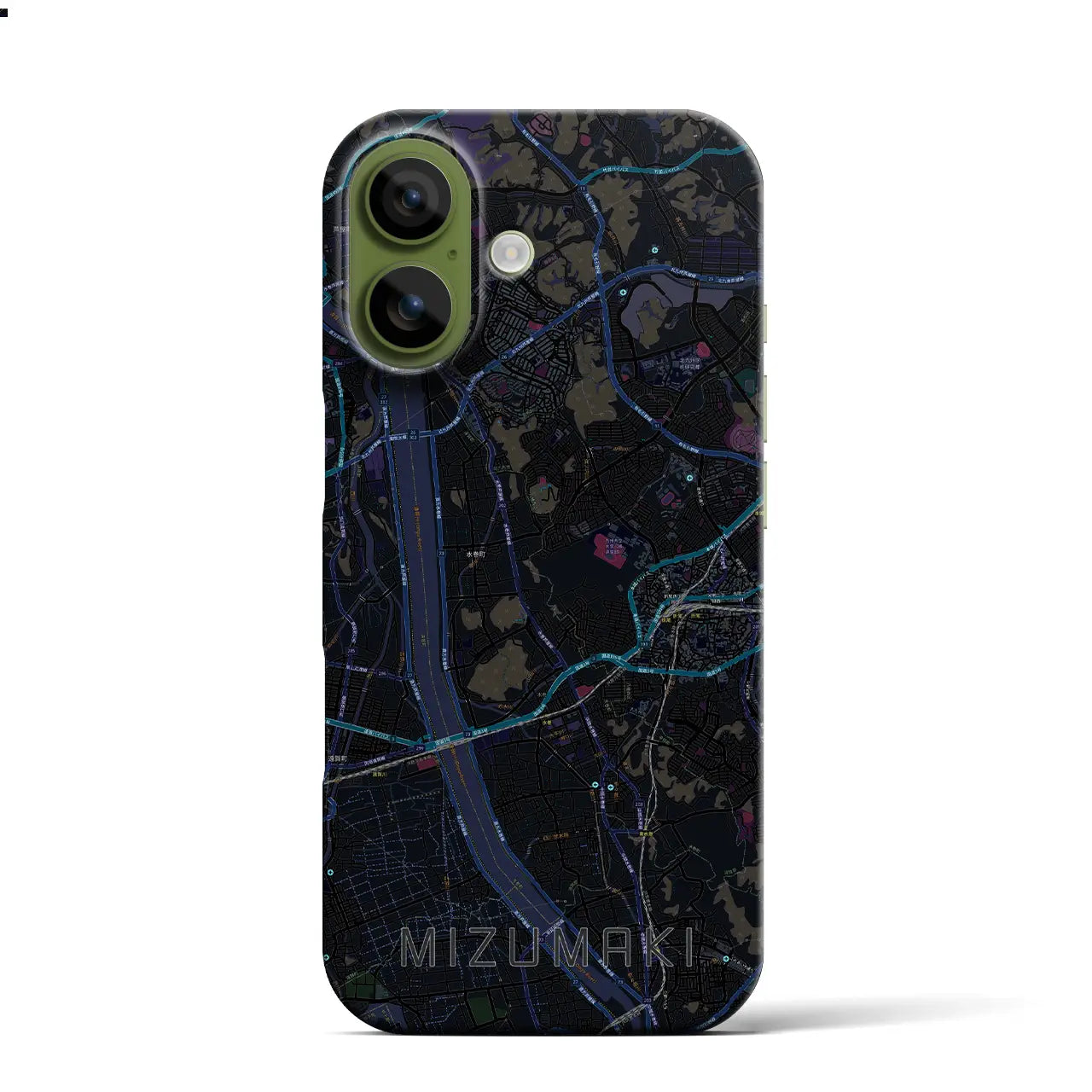 【水巻(福岡県)】地図柄iPhoneケース(バックカバータイプ)