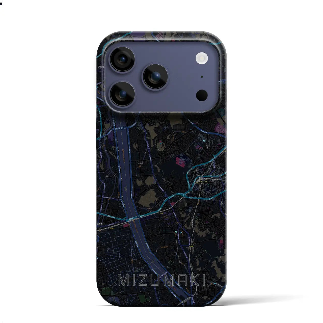 【水巻(福岡県)】地図柄iPhoneケース(バックカバータイプ)