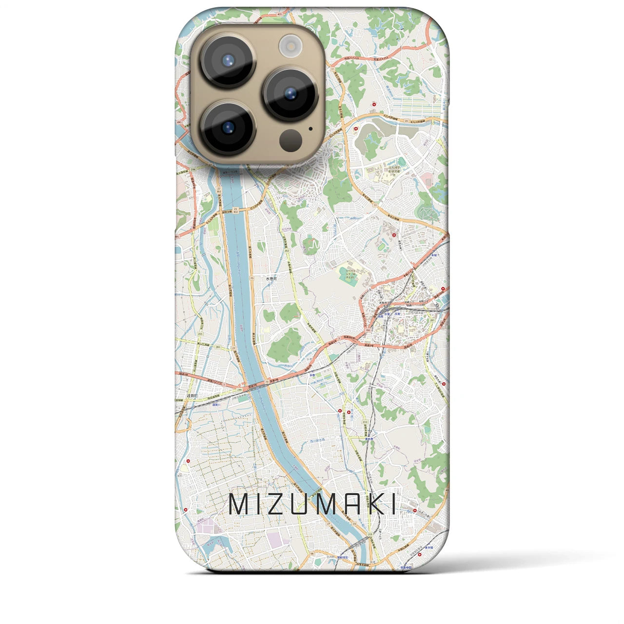 【水巻(福岡県)】地図柄iPhoneケース(バックカバータイプ)