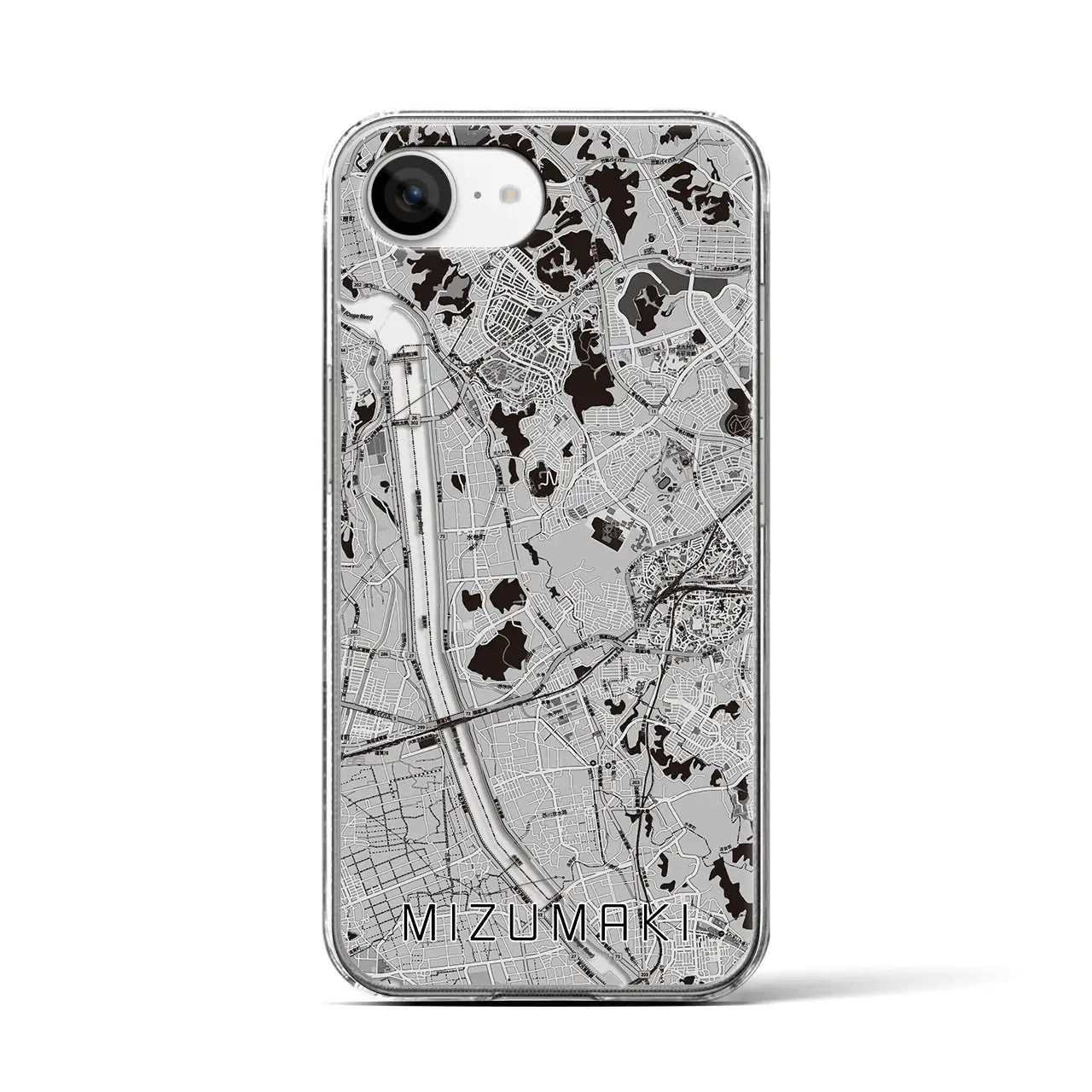 【水巻(福岡県)】地図柄iPhoneケース(クリアタイプ)