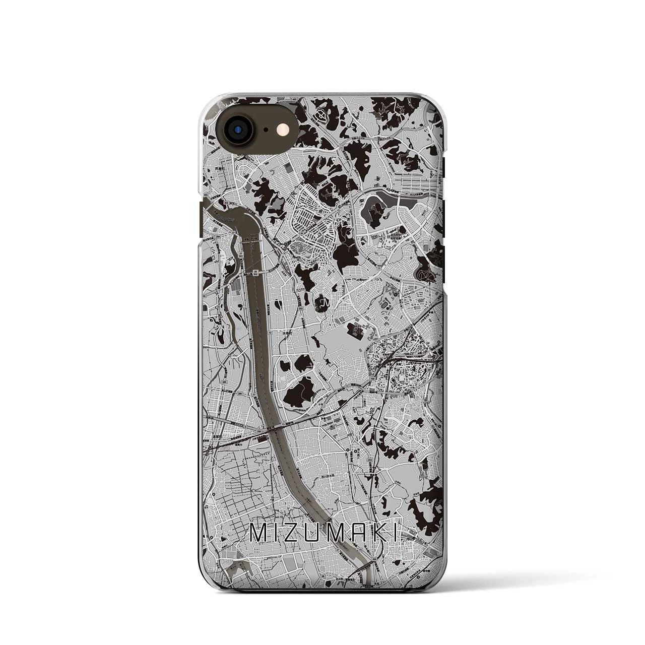 【水巻(福岡県)】地図柄iPhoneケース(クリアタイプ)