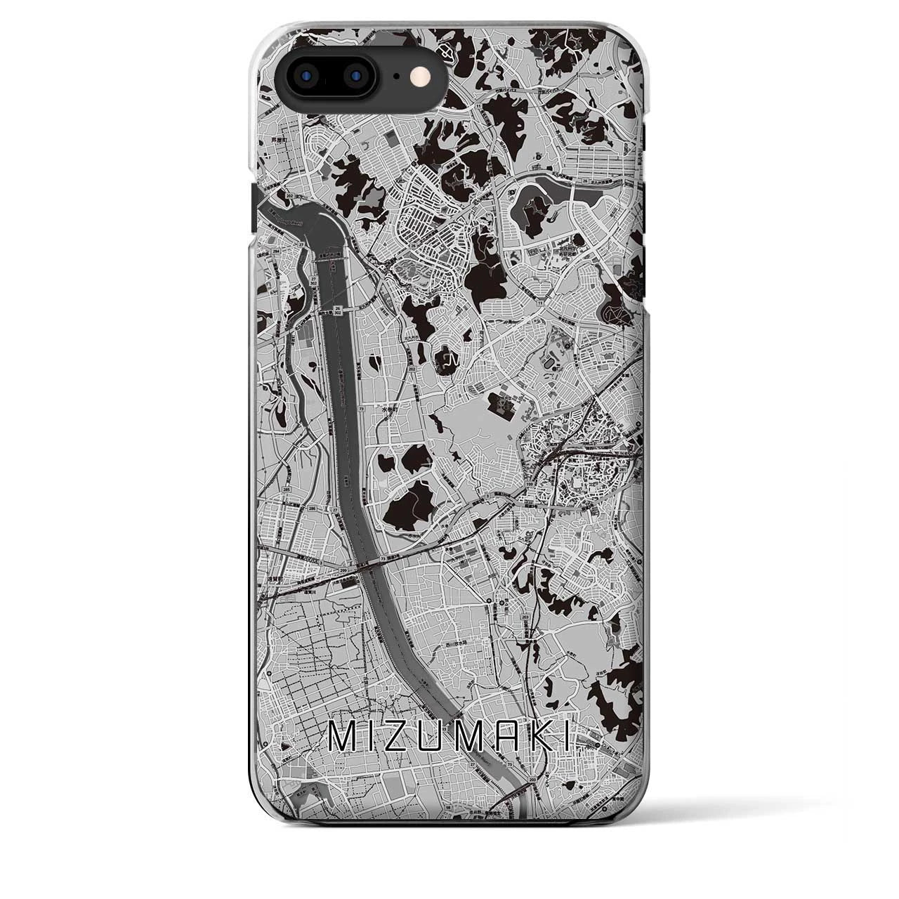 【水巻(福岡県)】地図柄iPhoneケース(クリアタイプ)