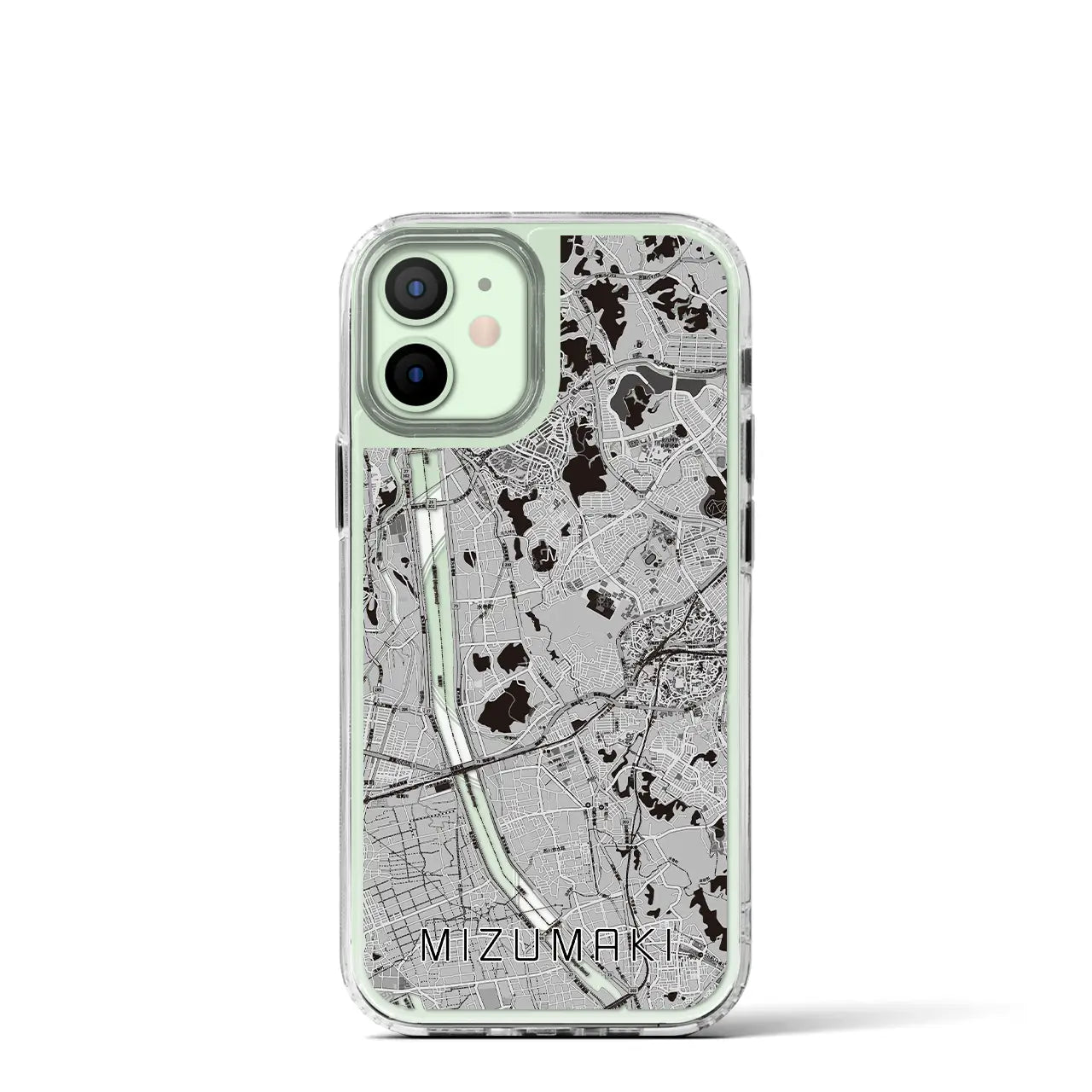 【水巻(福岡県)】地図柄iPhoneケース(MagSafeタイプ)