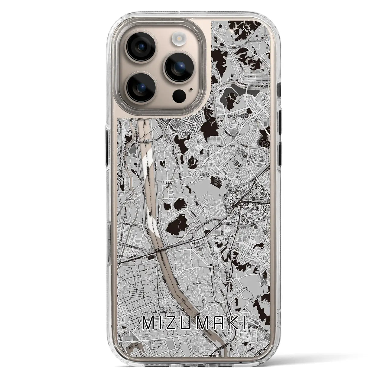 【水巻(福岡県)】地図柄iPhoneケース(MagSafeタイプ)