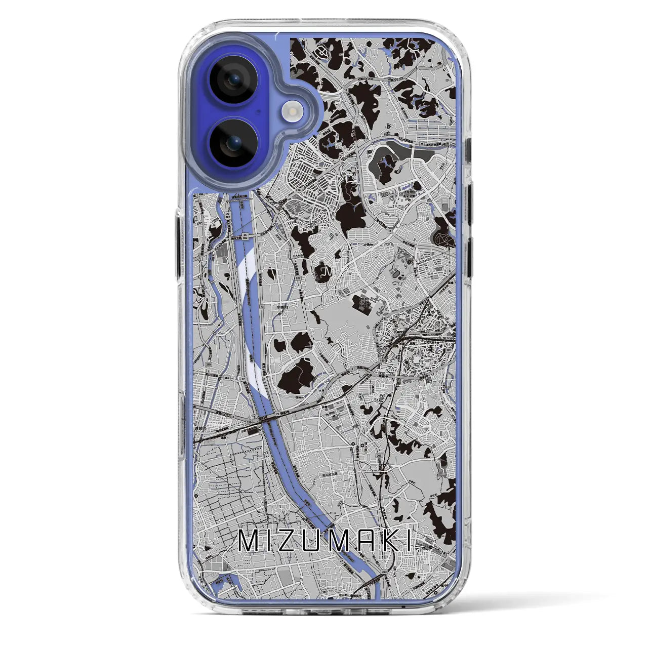 【水巻(福岡県)】地図柄iPhoneケース(MagSafeタイプ)