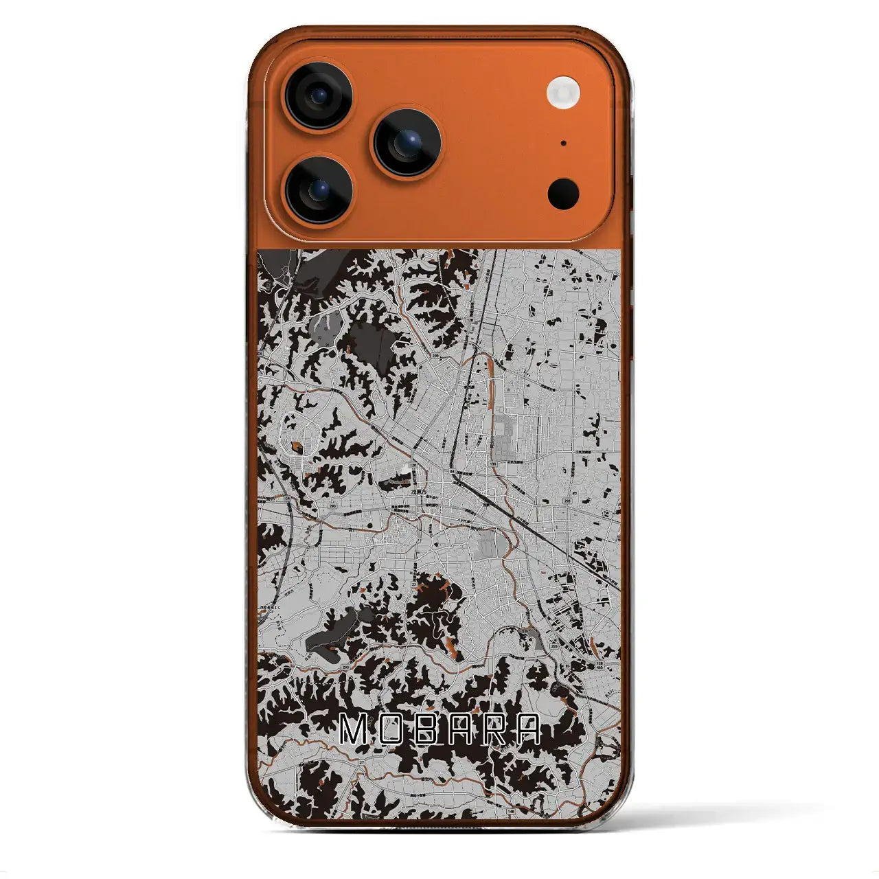 【茂原(千葉県)】地図柄iPhoneケース(クリアタイプ)モノトーン・iPhone 17 Pro Max 用