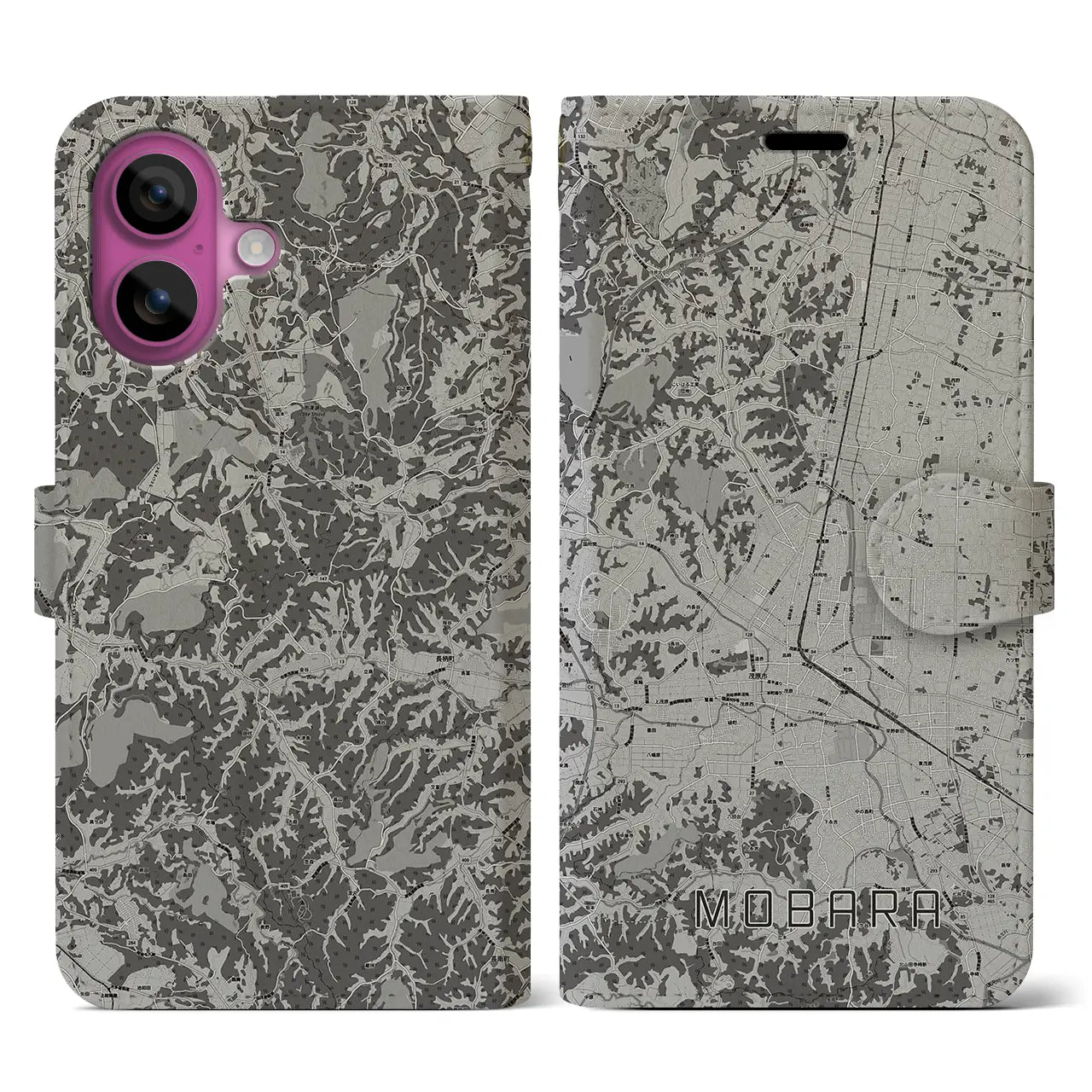 【茂原(千葉県)】地図柄iPhoneケース(手帳タイプ)