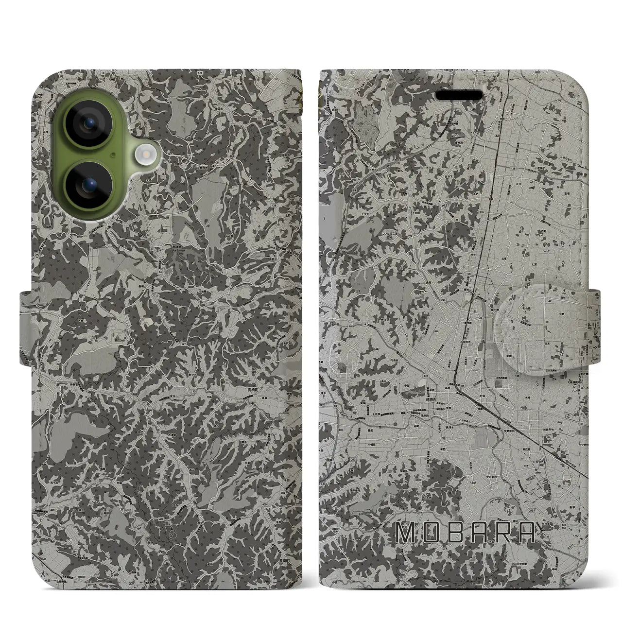 【茂原(千葉県)】地図柄iPhoneケース(手帳タイプ)