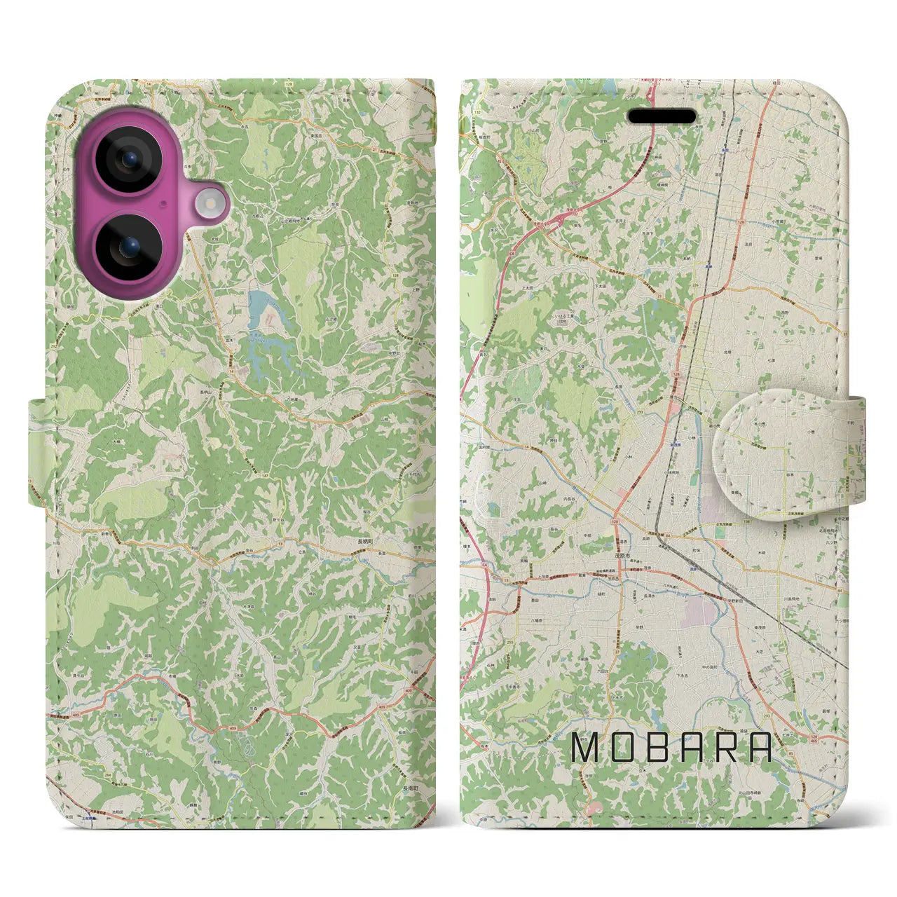 【茂原(千葉県)】地図柄iPhoneケース(手帳タイプ)